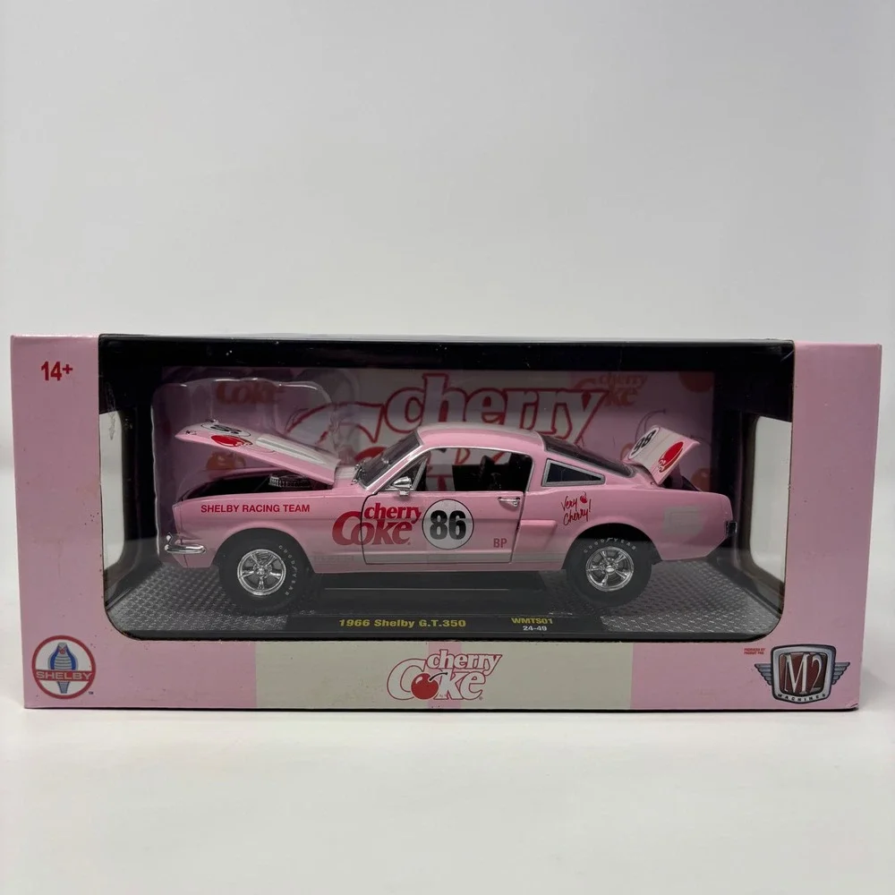 M2 Machines Cherry Coke 1966 Shelby G.T.350 Pink Diecast Car WMTS01 24-49 1:24